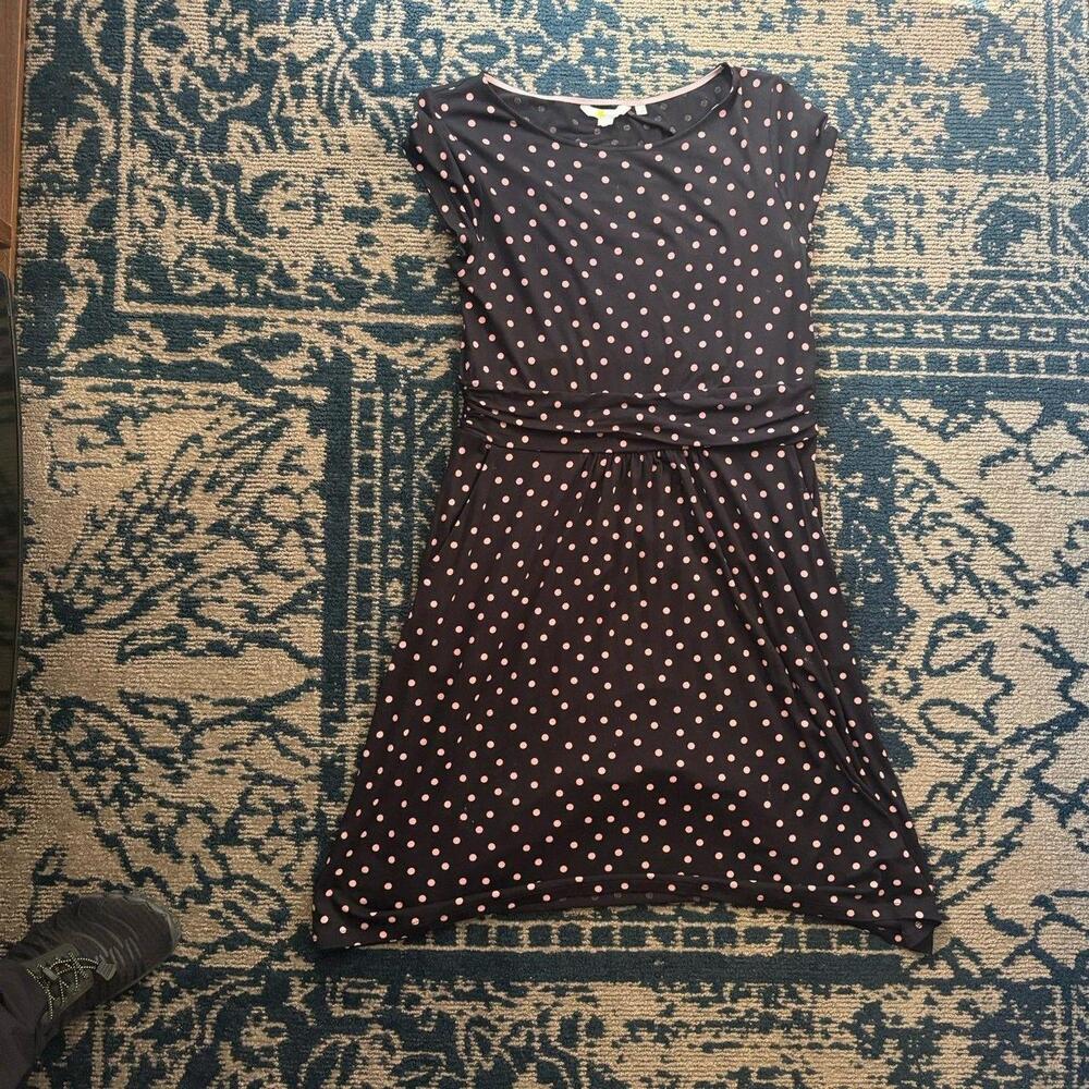 The Boden Black Pink Polka Dot Dress is a stylish and colorful option for women.